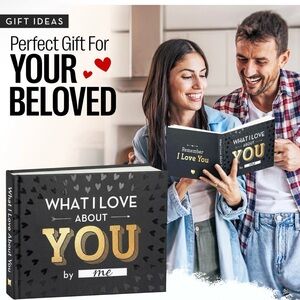 What I Love about You Book - Valentines Day Gifts for 4.5 × 6 inches, Black